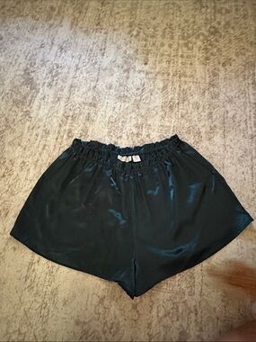Victoria's Secret Emerald Green Satin High-Waist Lounge Shorts